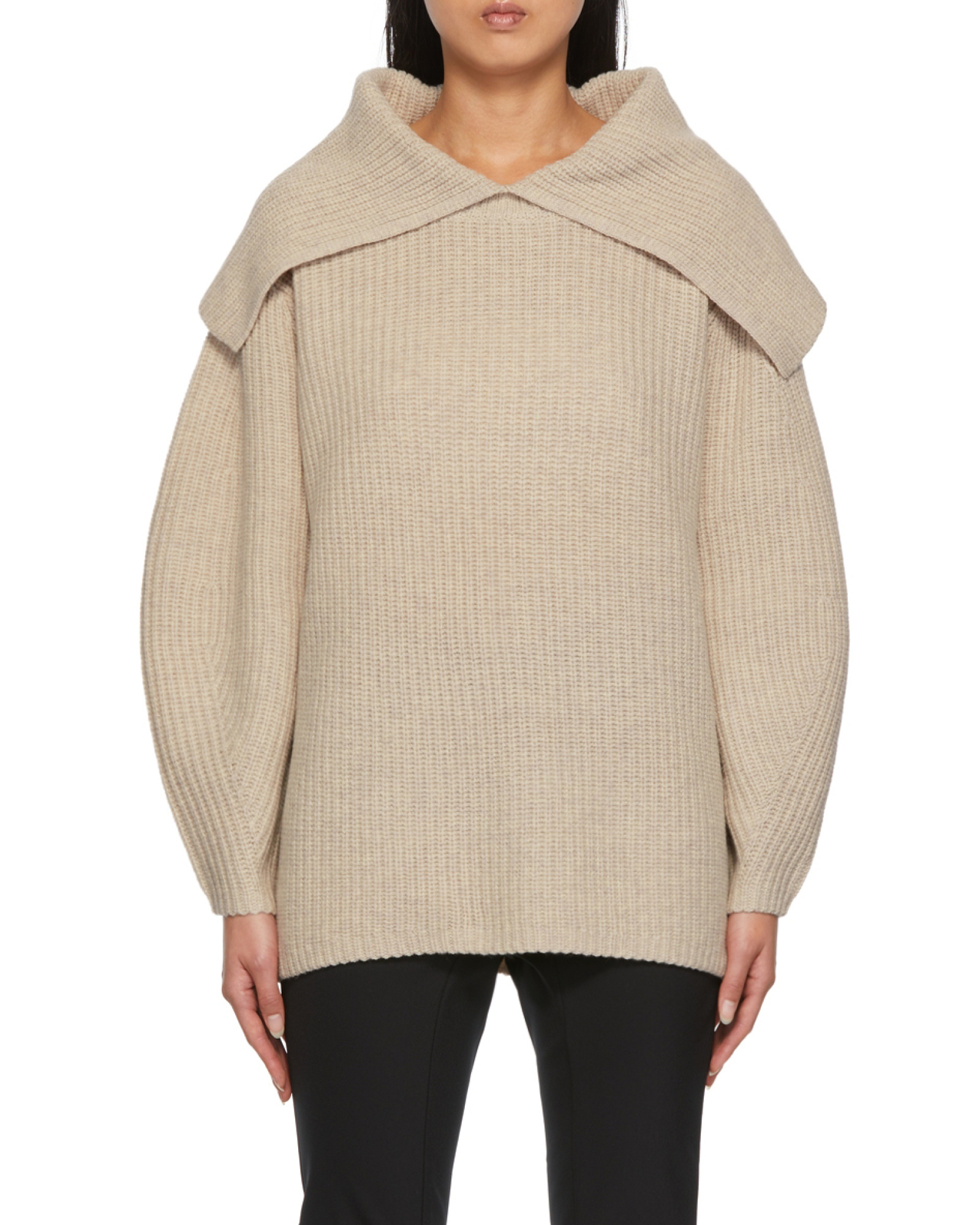 Shop By Malene Birger Fevila Sailor-collar Wool Jumper In Nude