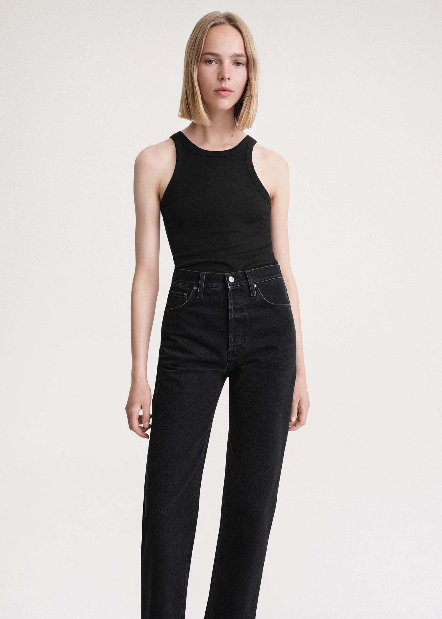 Totême High-rise Straight-leg Jeans In Black