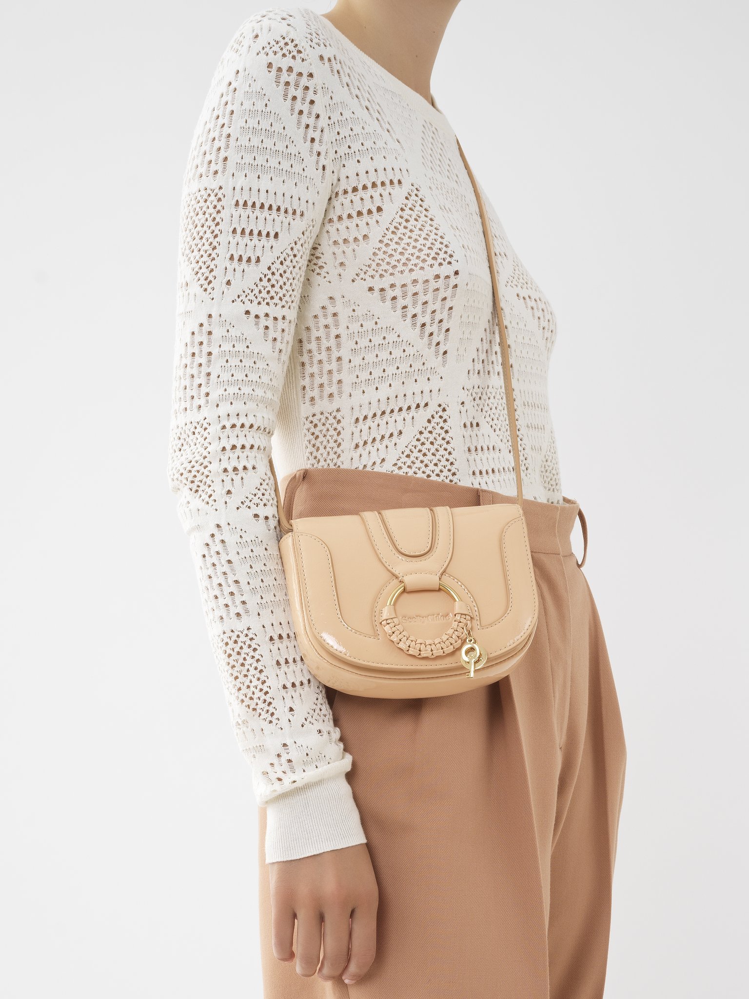 See By Chloé Magnetic Press Button Shoulder Bag In Nude