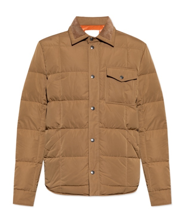 Moncler Long-sleeved Down Jacket In Brown