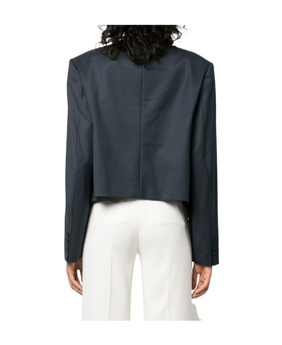 Low Classic Asymmetric Wool-blend Jacket In Black