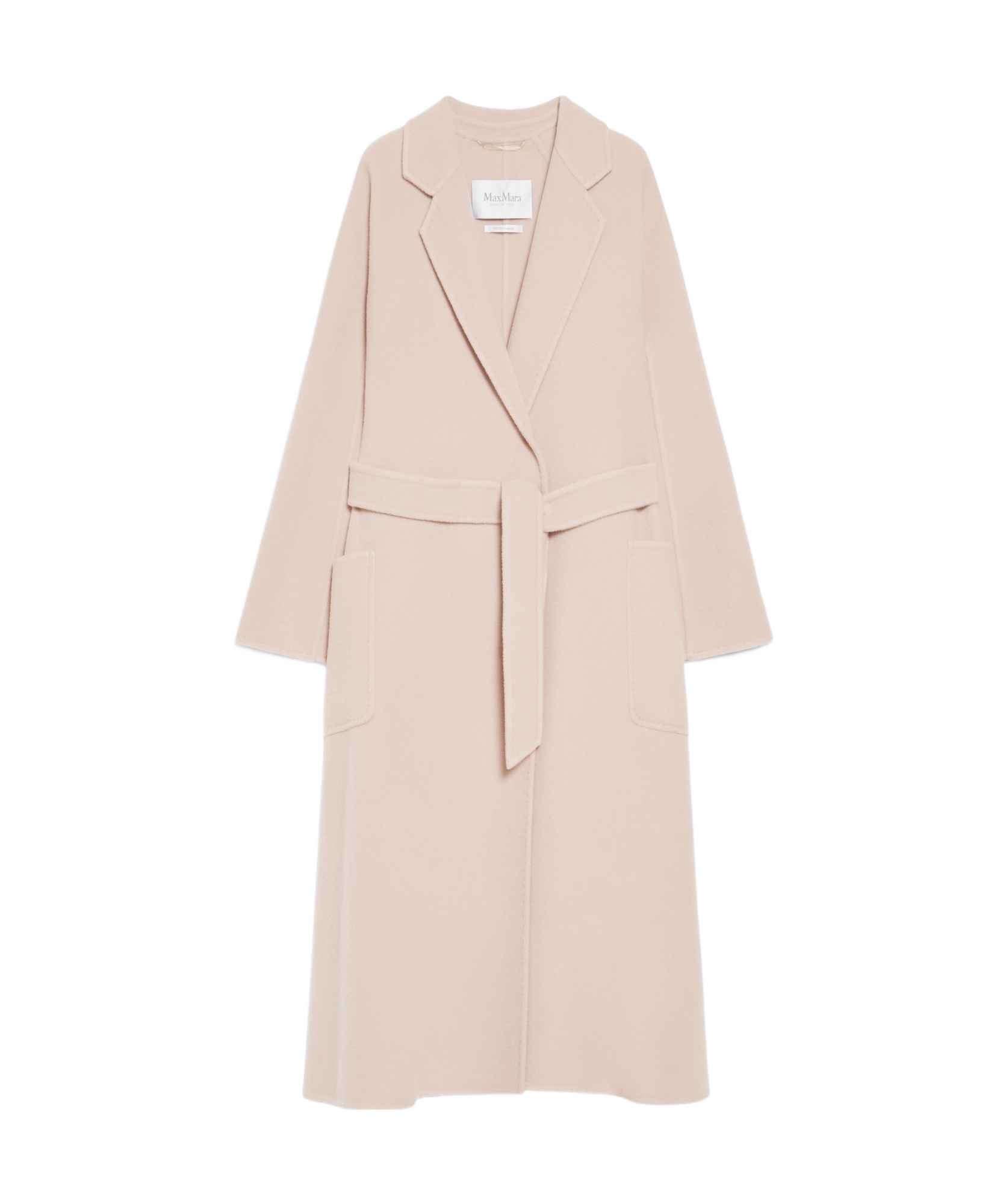 Max Mara Long-sleeved Cashmere Coat In Nude