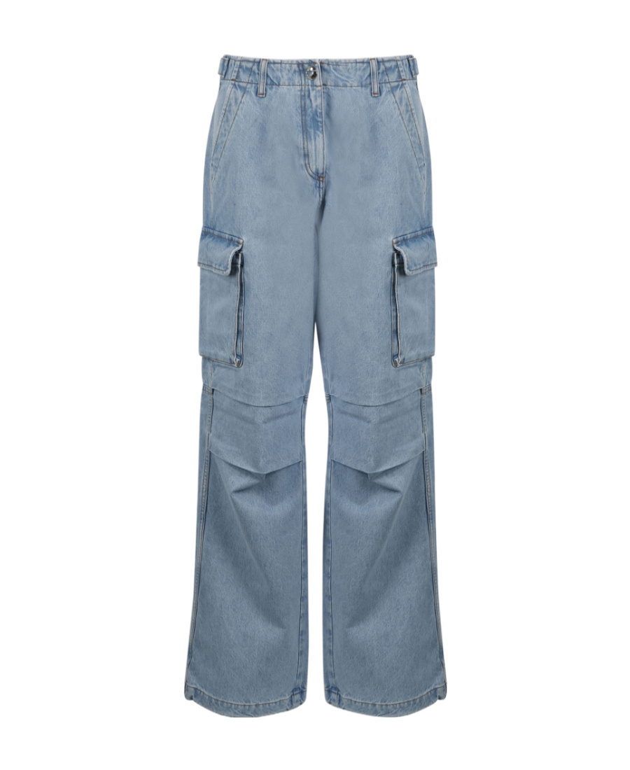 Shop Coperni Denim Cargo Trousers In Gray