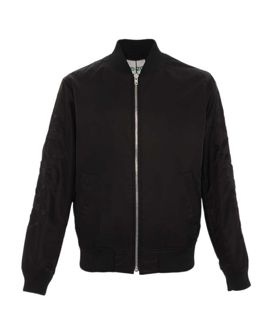 Kenzo Zipper Long-sleeved Casual Jacket In Black