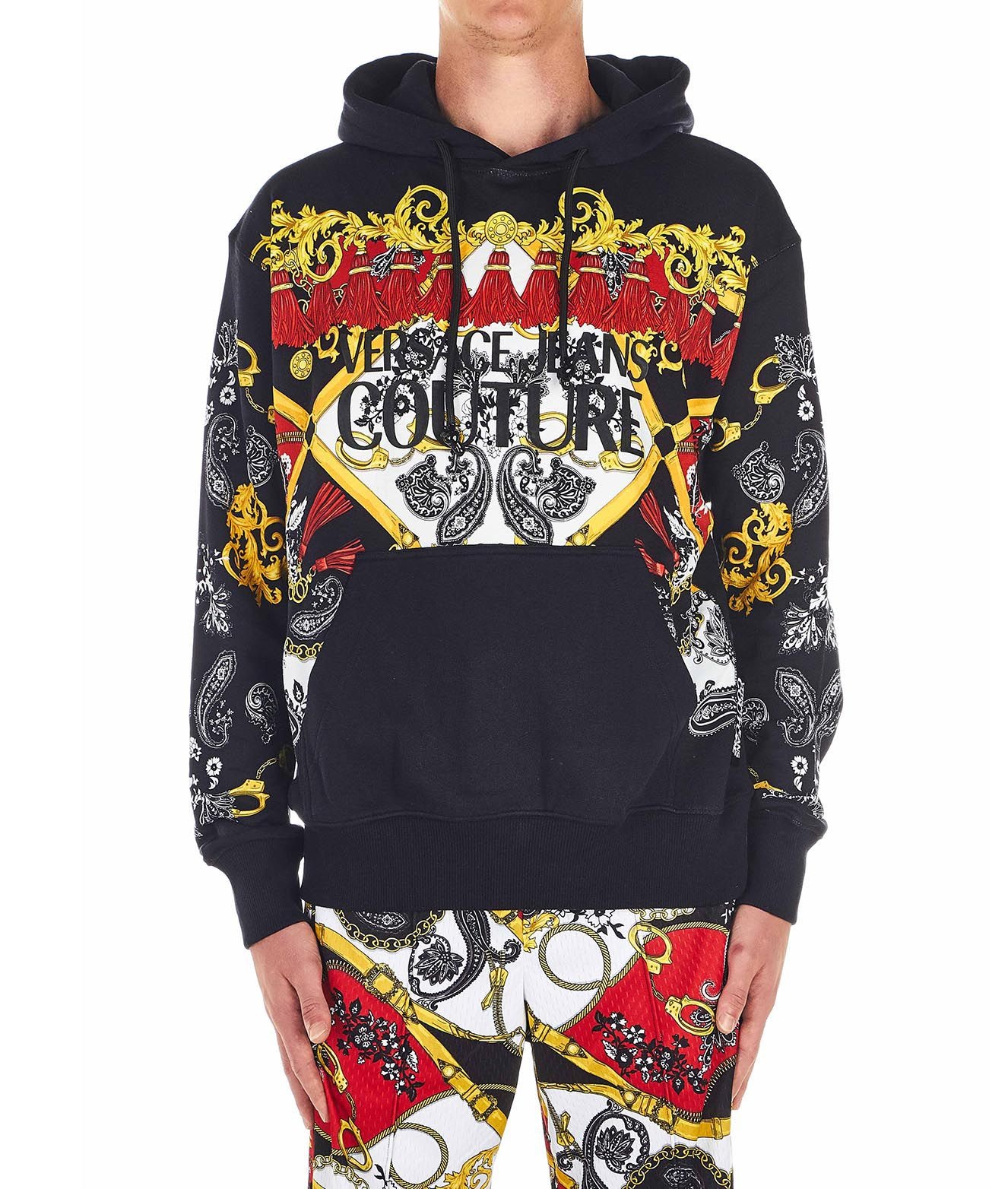 Versace Jeans Baroque Printed Sweater In Black