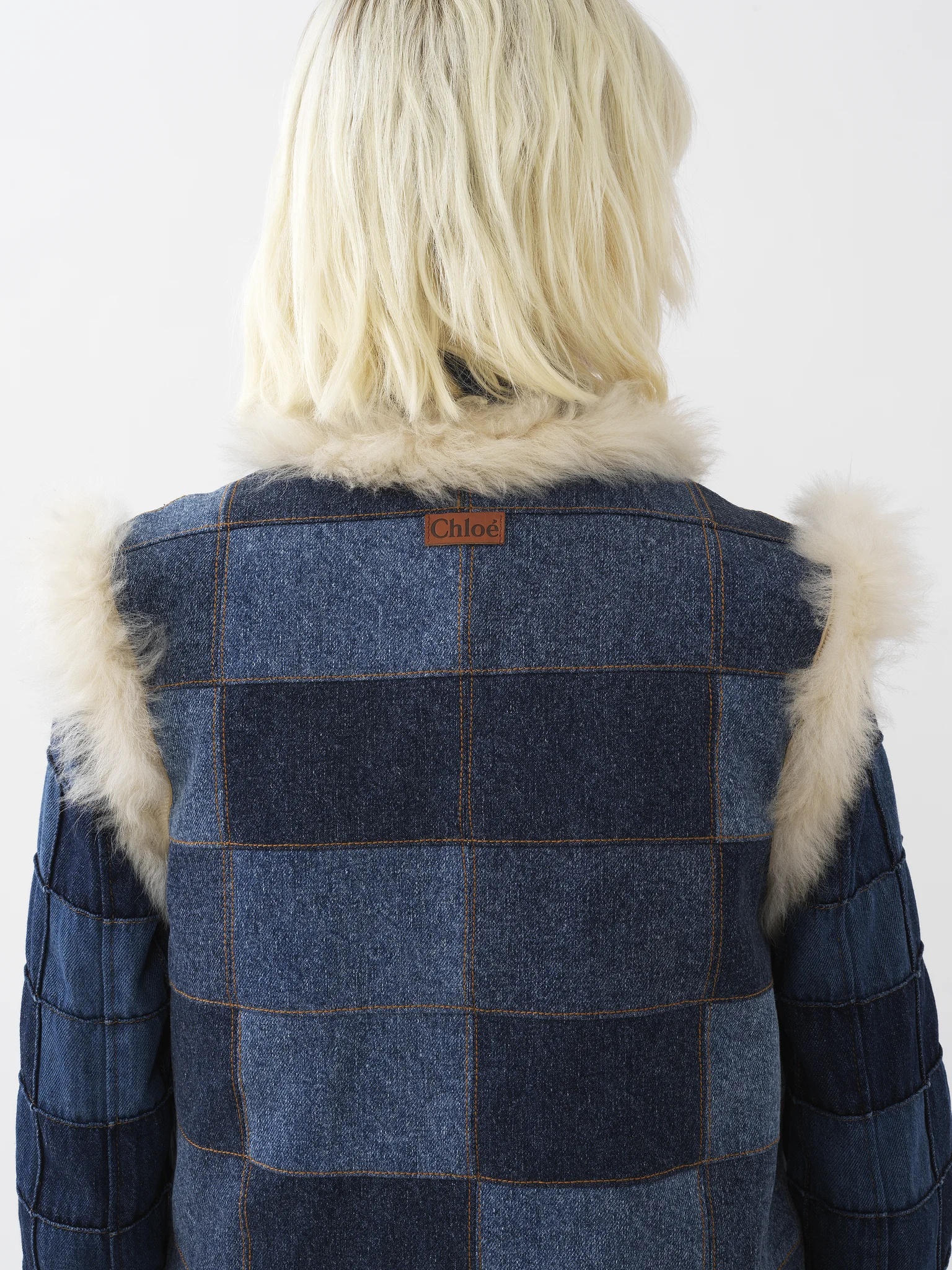 Chloé Patchwork-denim Reversible Gilet In Blue