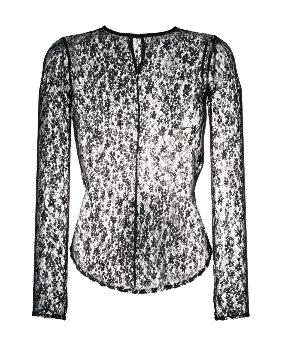 Isabel Marant Long-sleeved Lace Top In Gray