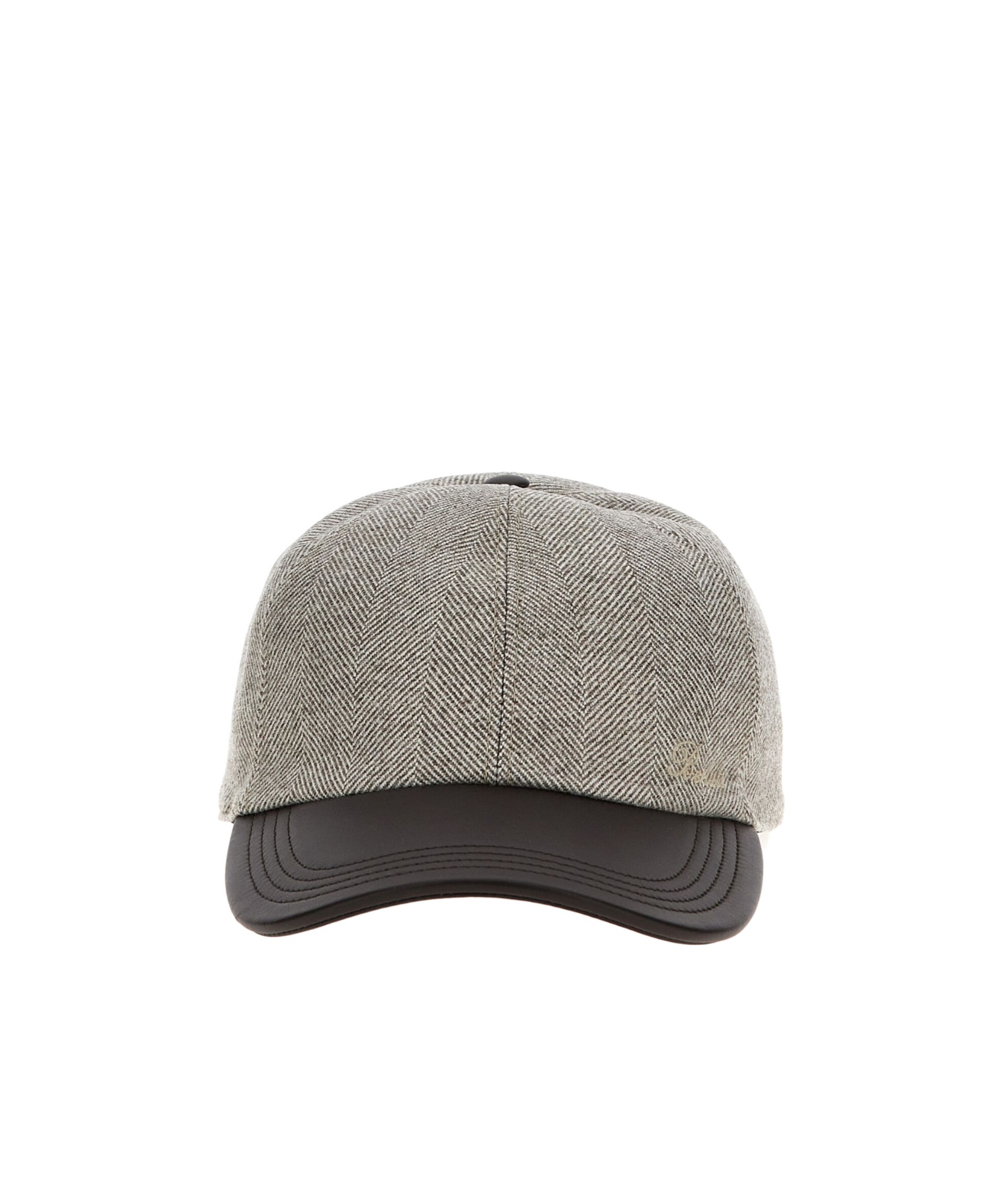 Berluti Chevron Detailed Baseball Cap In Black