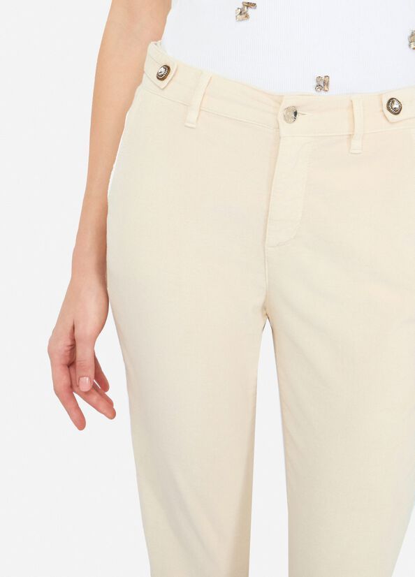 Liu •jo Liu Jo Velvet Bootcut Trousers In Neutral