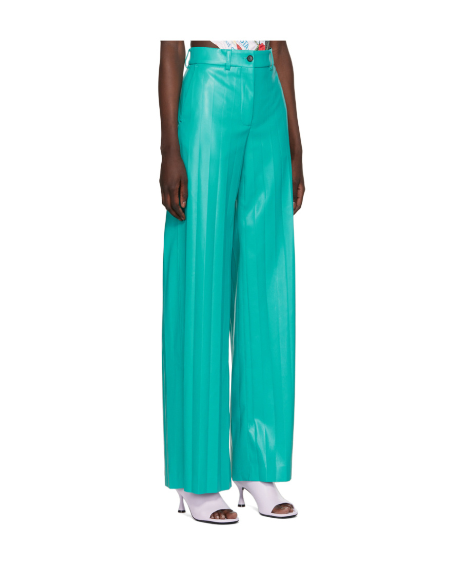 Msgm Logo Casual Pants In Green