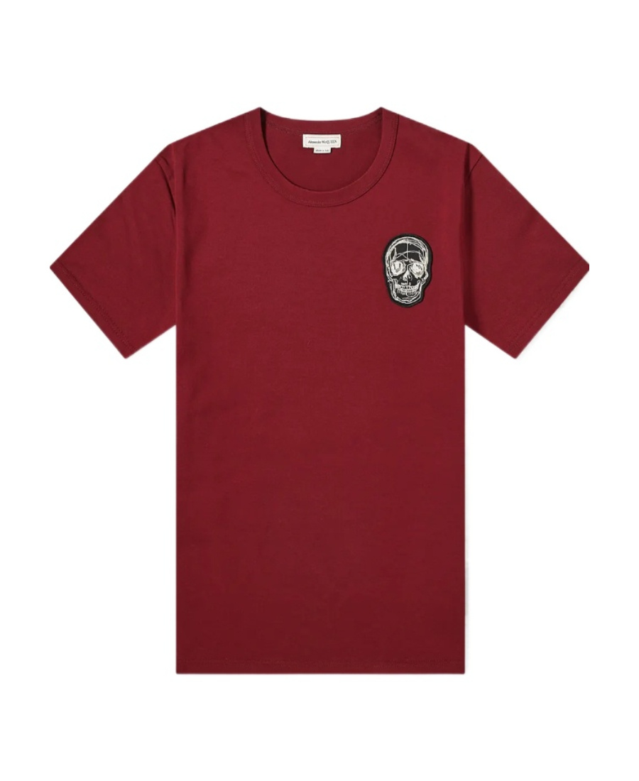 Alexander Mcqueen T-shirt With Round Neck And Short Sleeves In Red