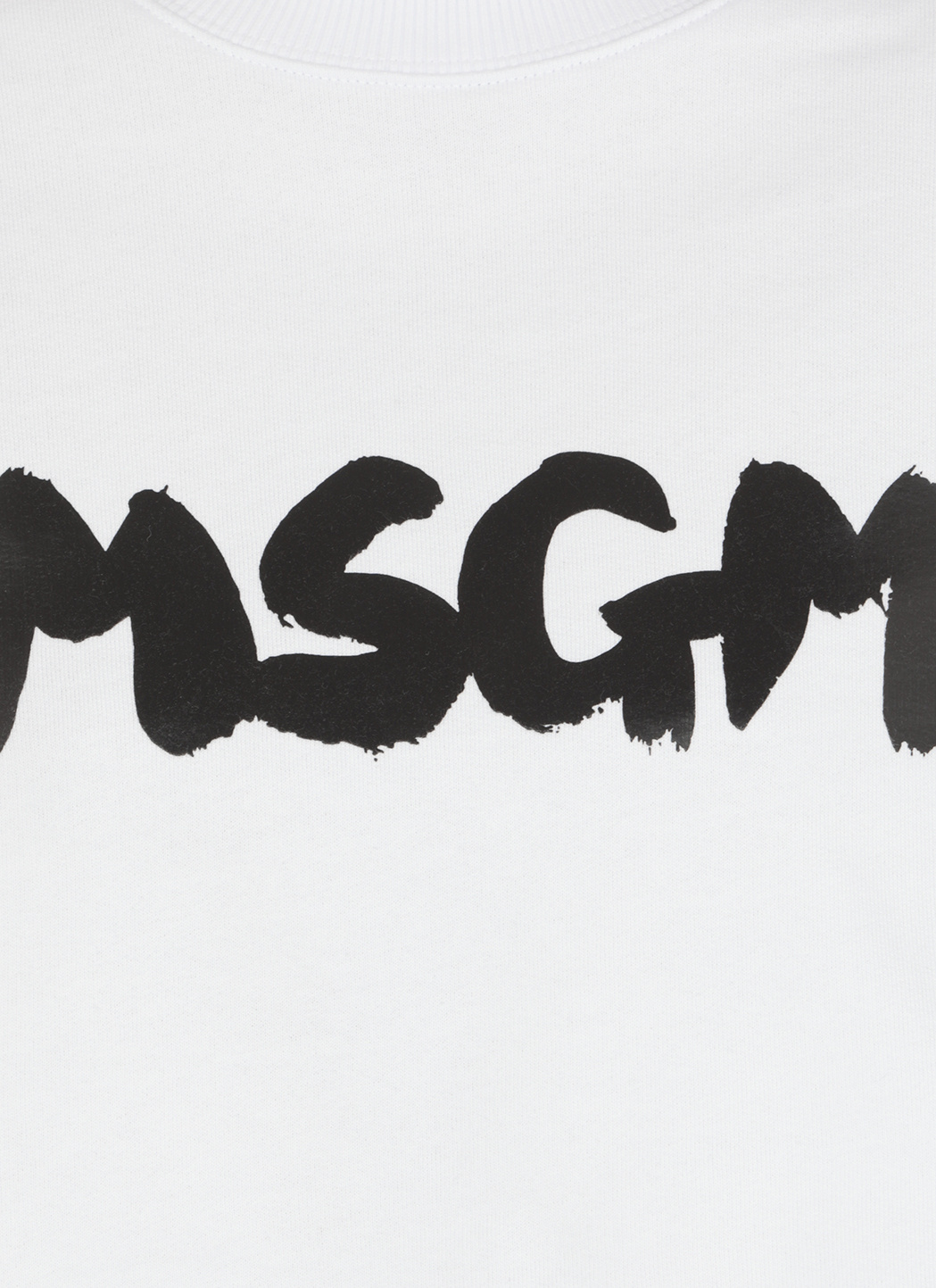 Msgm Logo Short Style Sweater In White
