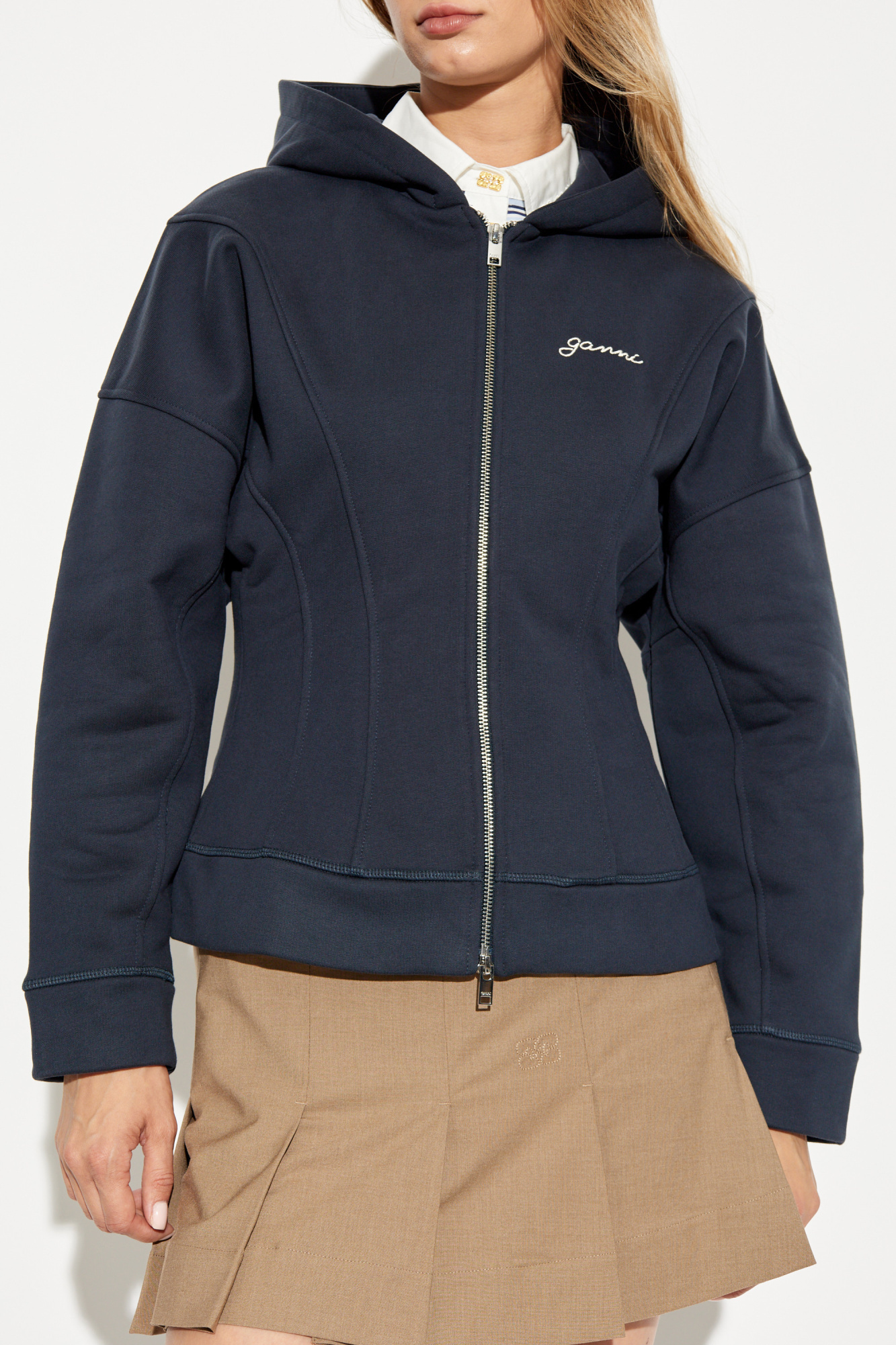 Ganni Sweatshirt With Logo In Black