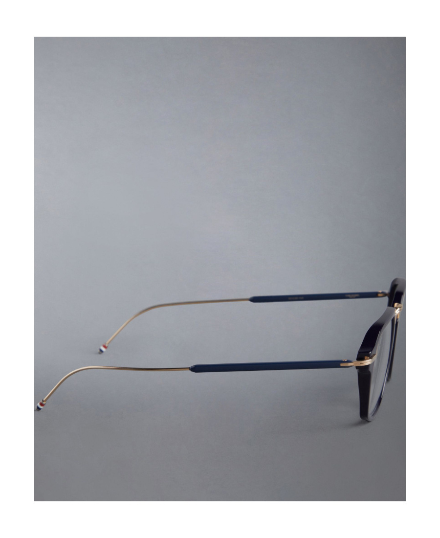 Thom Browne Rectangle-frame Glasses In Blue