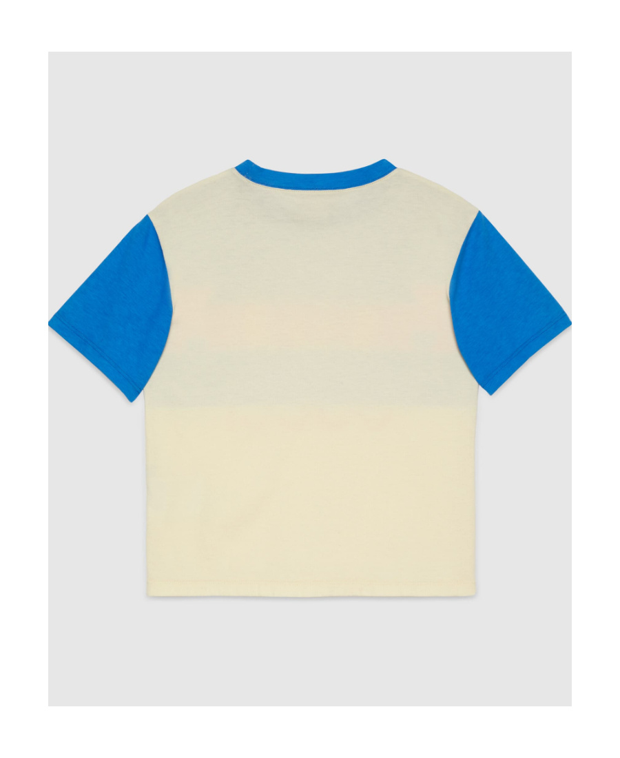 Gucci Web Stripe Print T-shirt In Blue