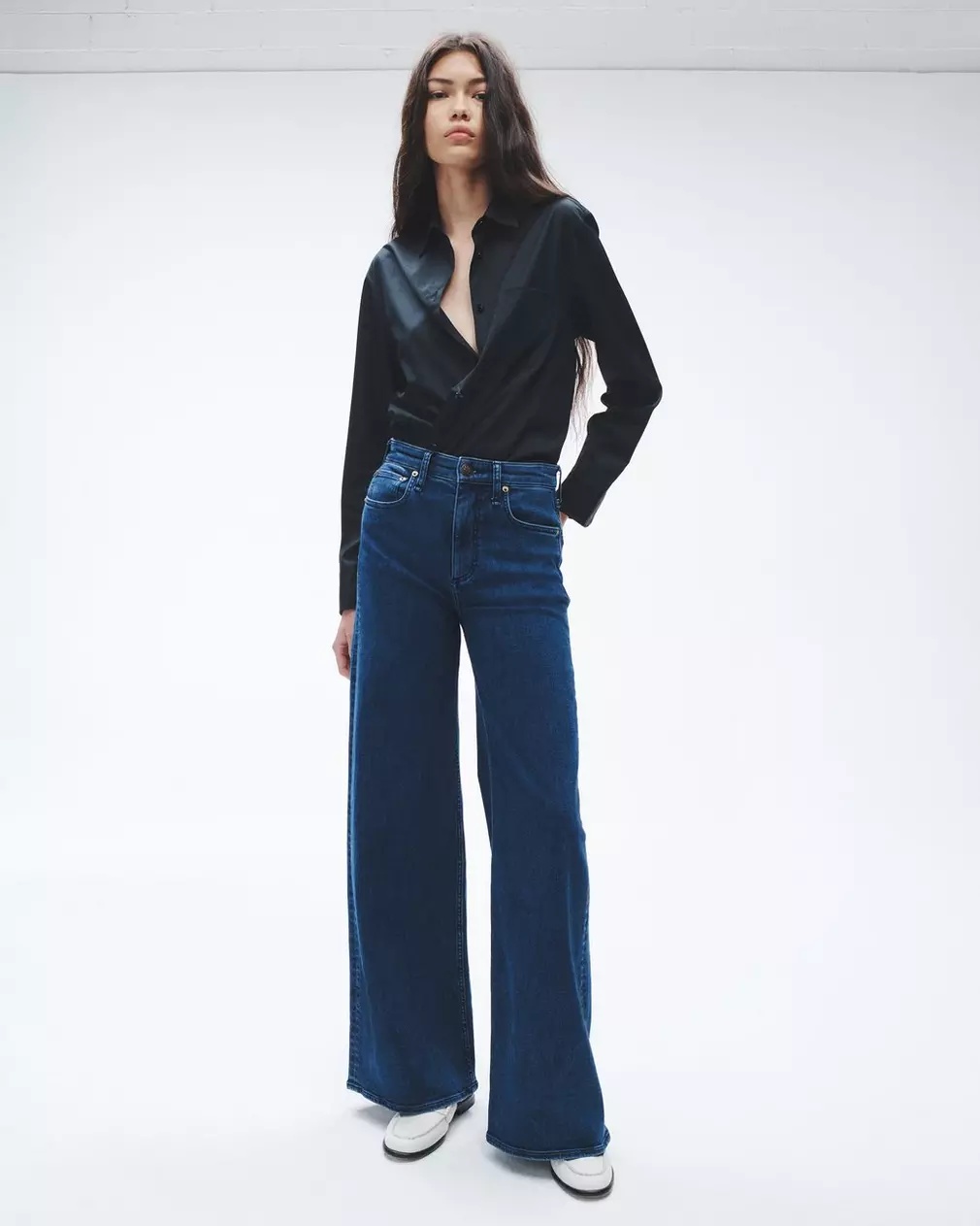 Rag & Bone Sofie Wide-leg Jeans In Blue