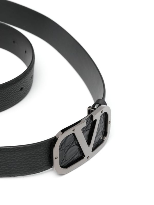Valentino Vlogo Signature Buckle Belt In Black