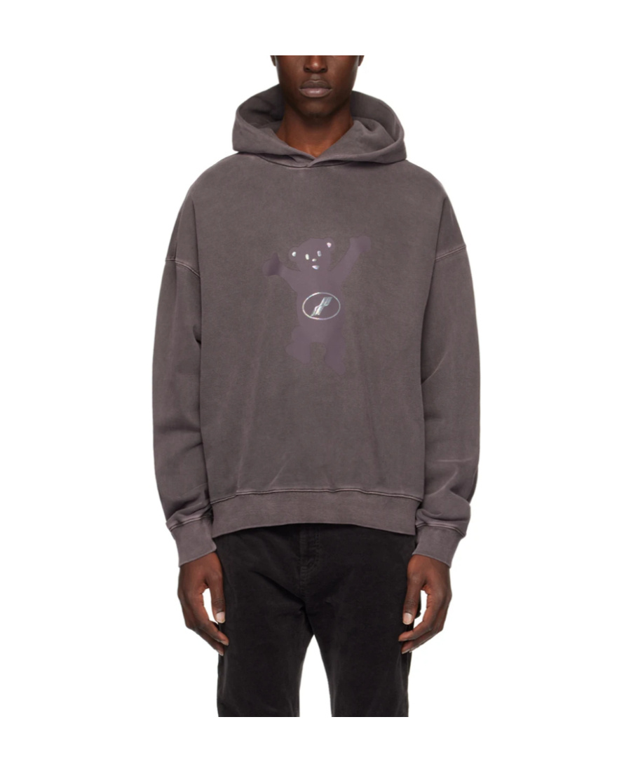 We11 Done Cartton-print Long-sleeve Hoodie In Black