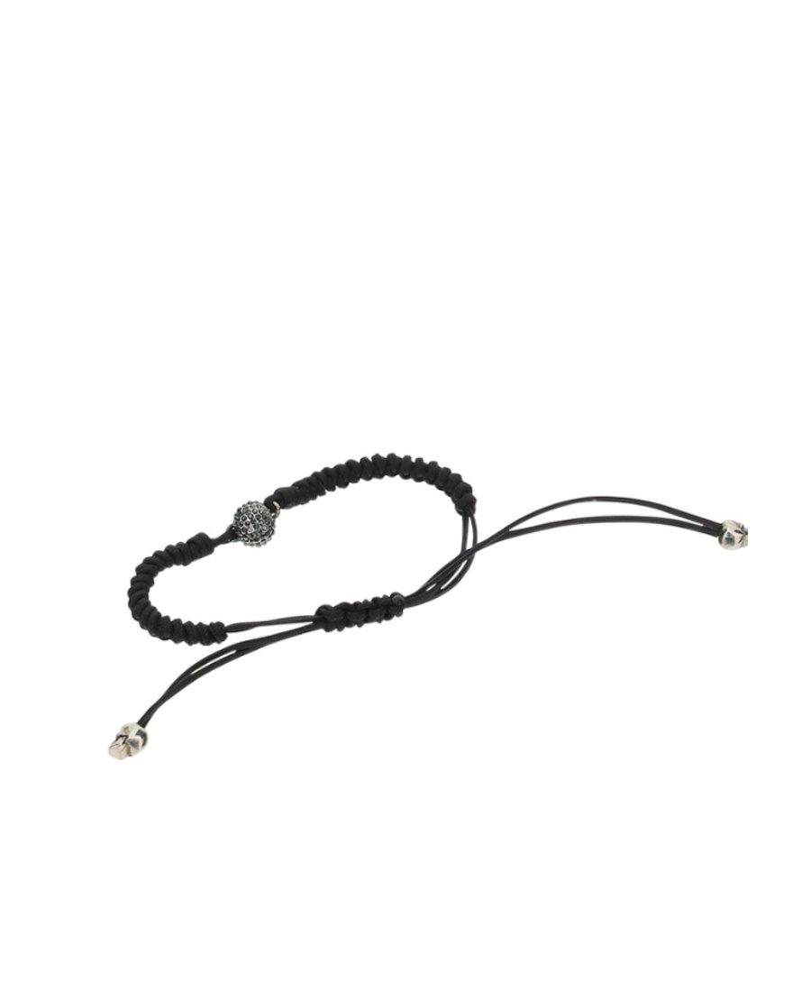 ALEXANDER MCQUEEN SKULL-CHARM DRAWSTRING BRACELET