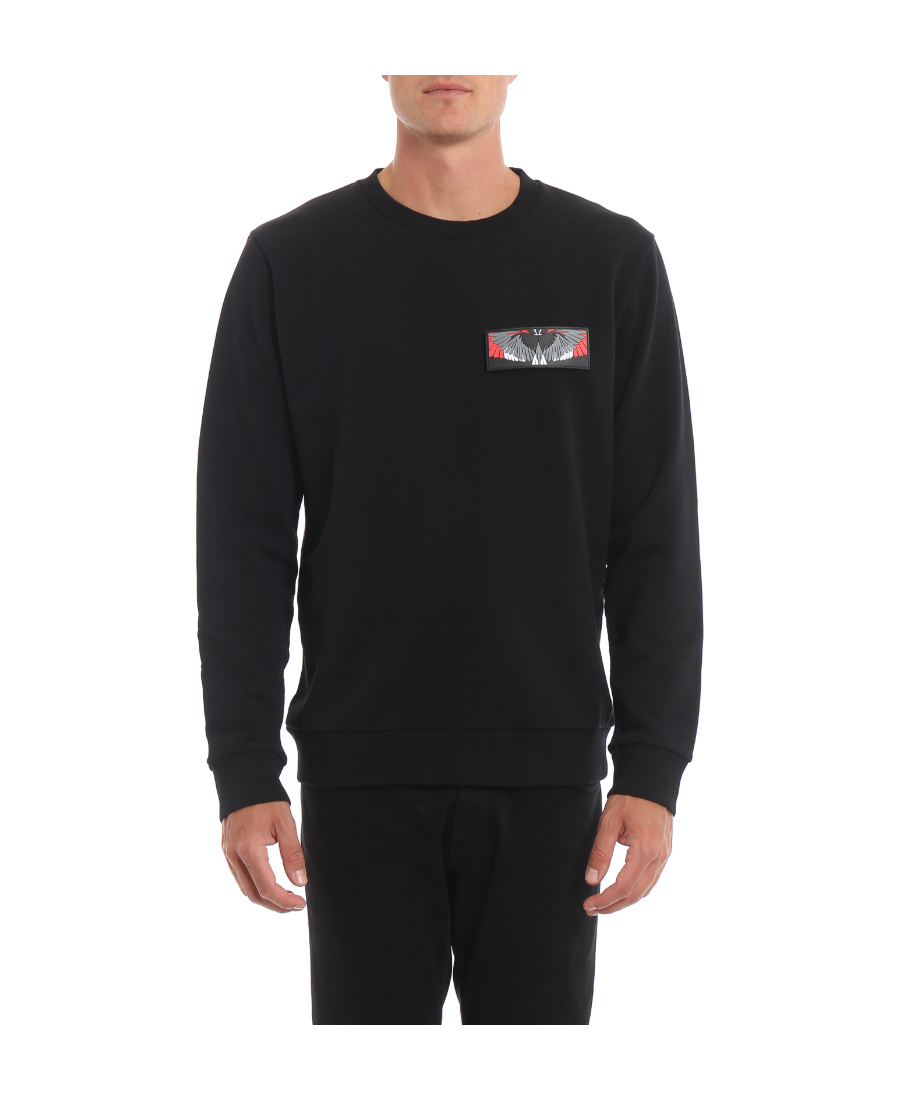 Marcelo Burlon County Of Milan Wing Pattern Patch Sweater In Black