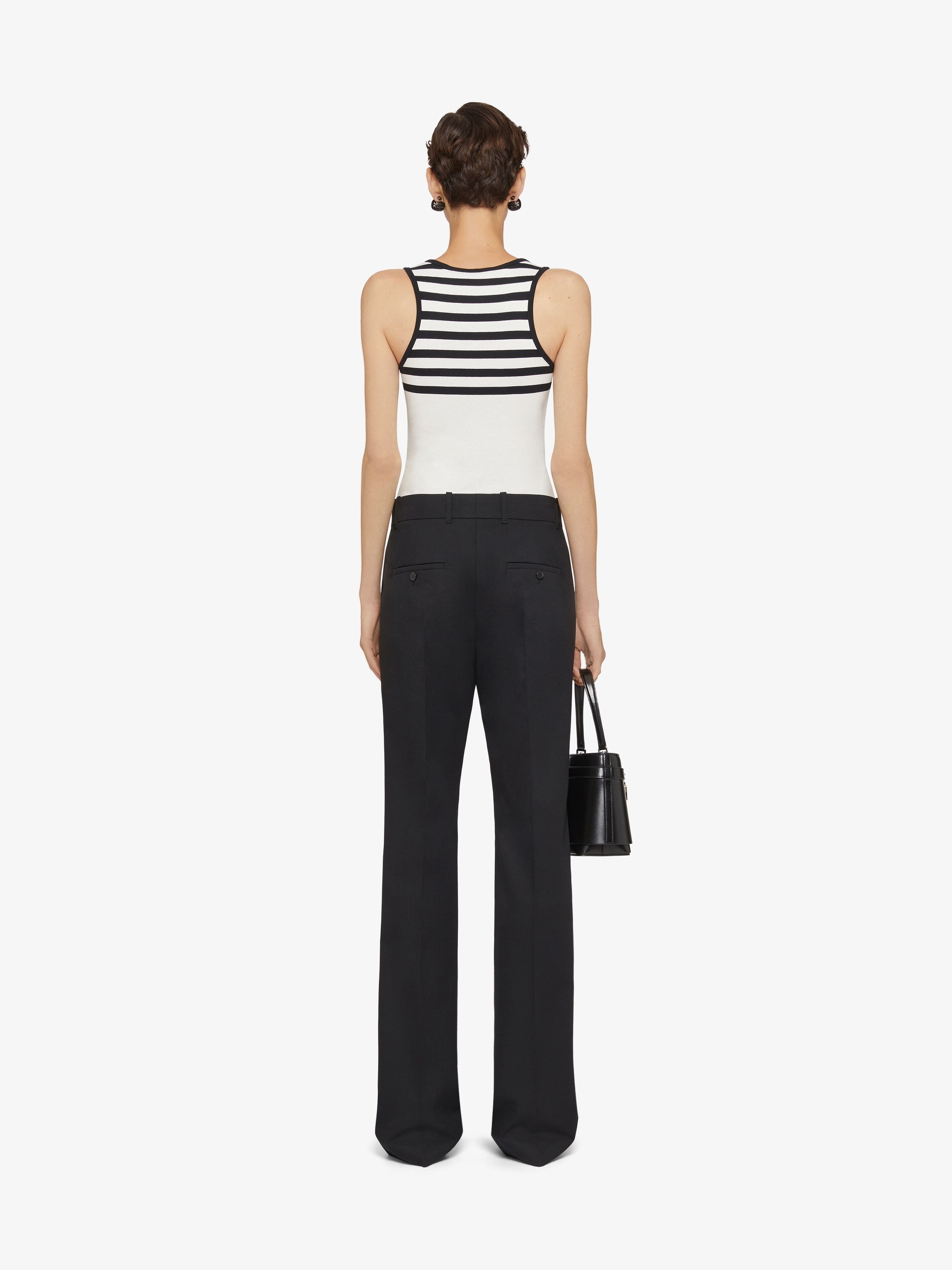 Givenchy 4g Slim Fit Tank Top In Cotton With Stripes In White