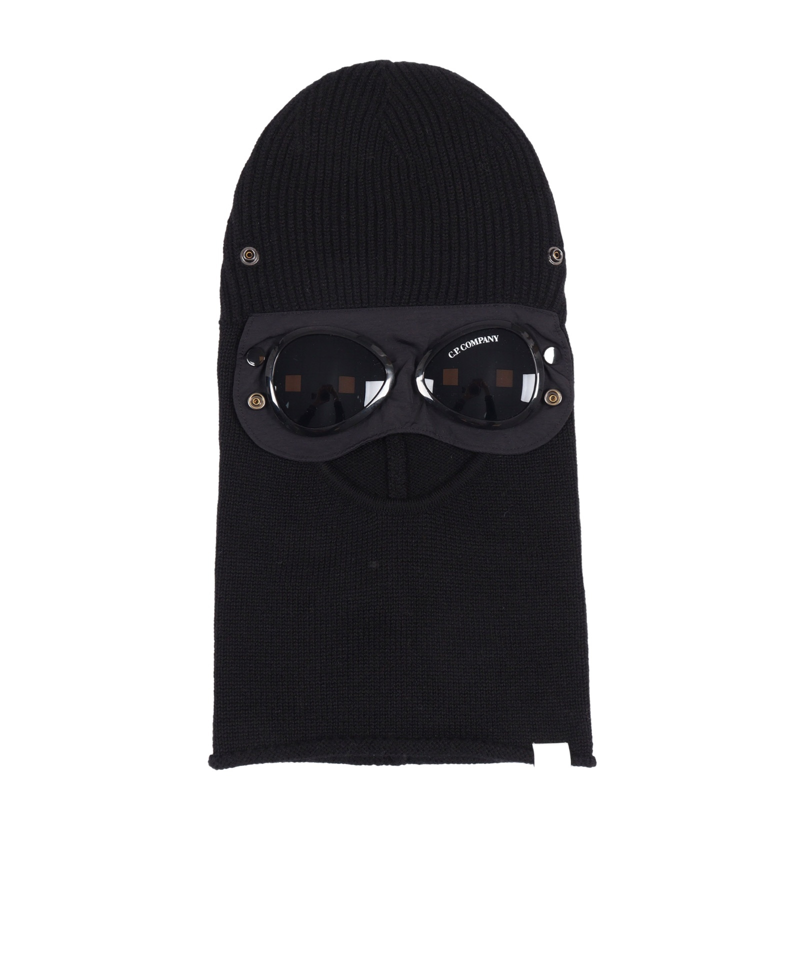 C.p. Company Goggle-detail Wool Balaclava In Black