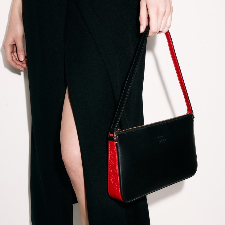 Christian Louboutin Loubila Patent Pouch In Black