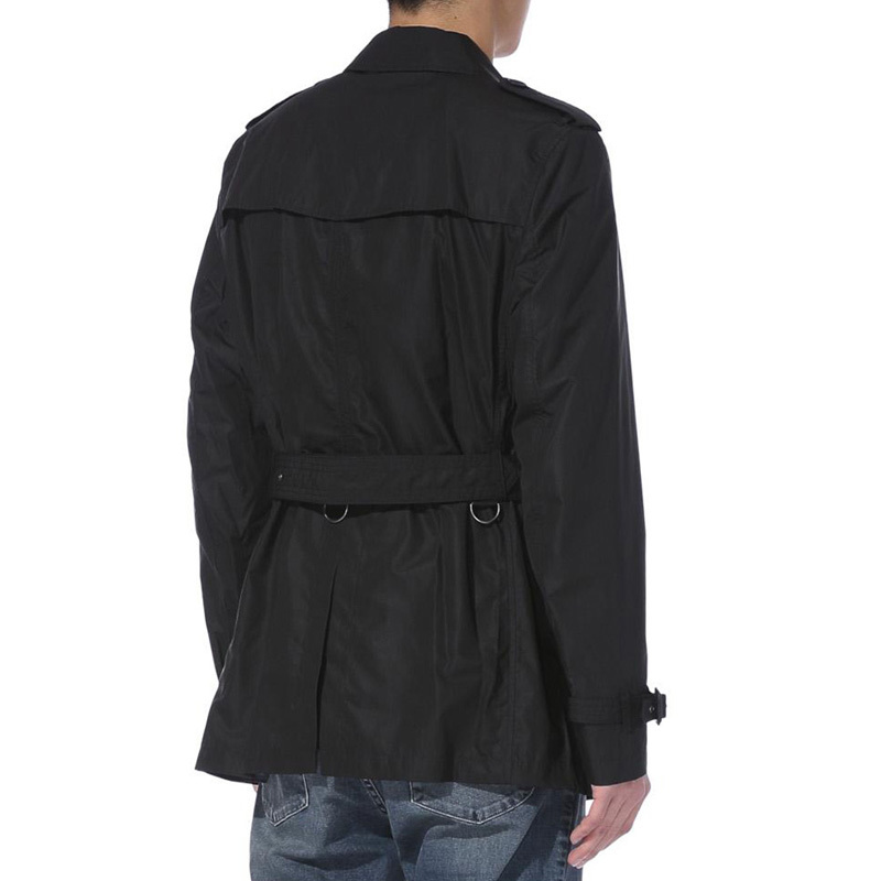 Burberry Double-breasted Trench Coat In Black