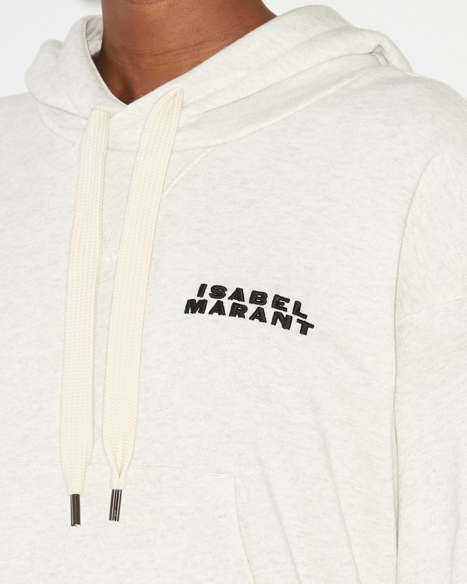 Isabel Marant Étoile Isabel Marant Sylla Logo Embroidered Drawstring Hoodie In White