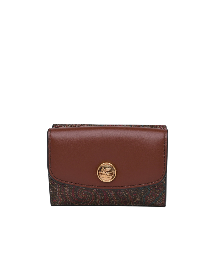 Etro Paisley-jacquard Foldover Top Wallet In Red