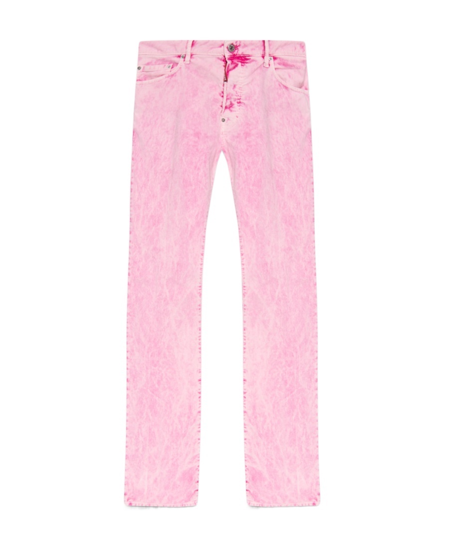 Dsquared2 Tie-dye Print Straight Trousers In Pink