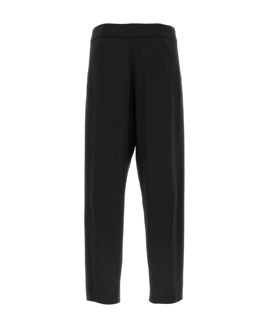 SAINT LAURENT BUTTONED SILK TAPERED TROUSERS