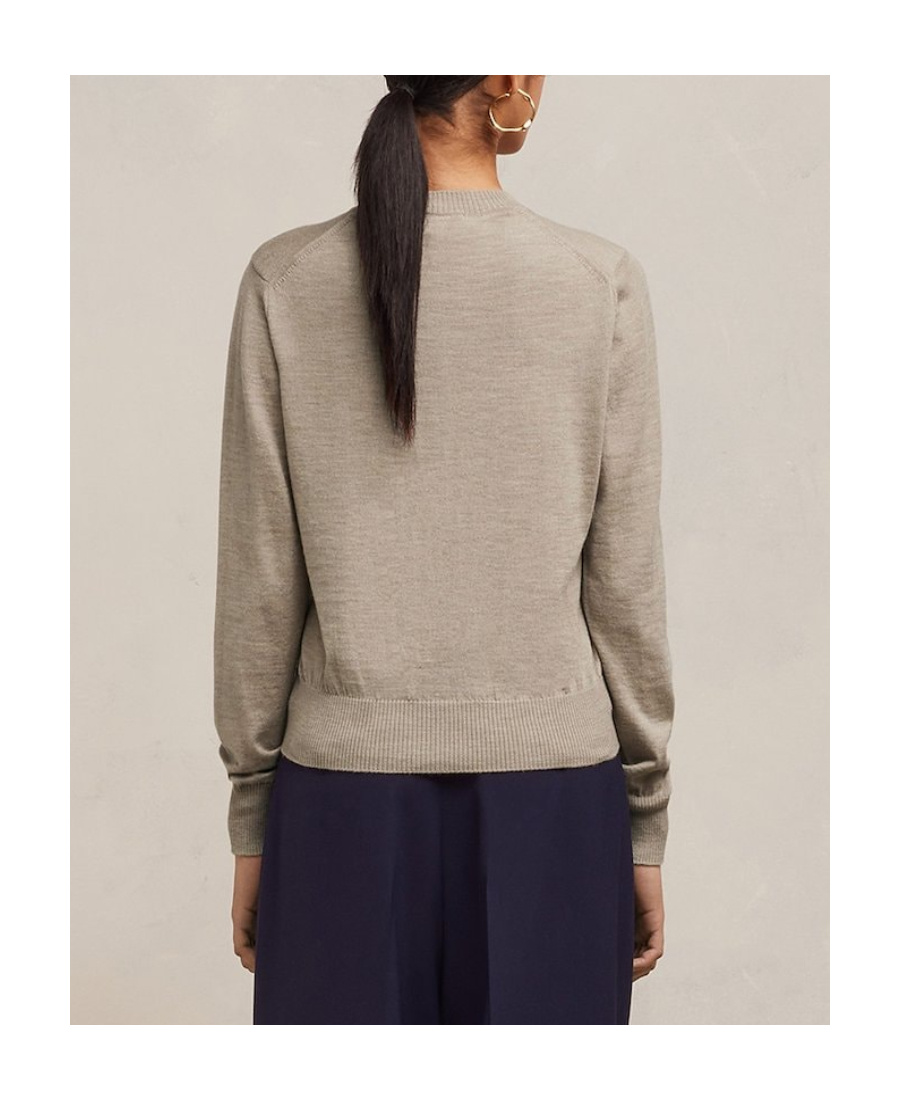 Shop Ami Alexandre Mattiussi Wool Long-sleeved Sweater In Gray