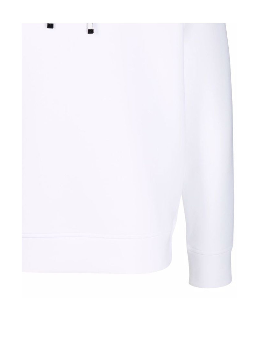 Emporio Armani Long-sleeved Logo Patch Hoodie In White