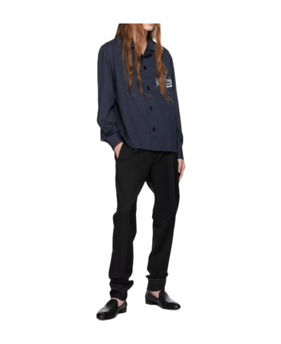 Brioni Cashmere Blended Long-sleeved Shirt In Black