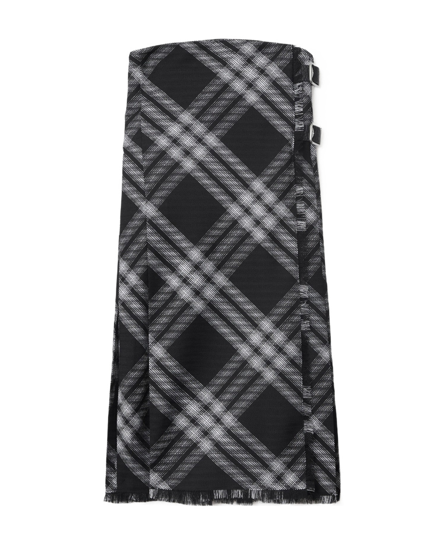 Burberry Midi Dress With Check Pattern In Black