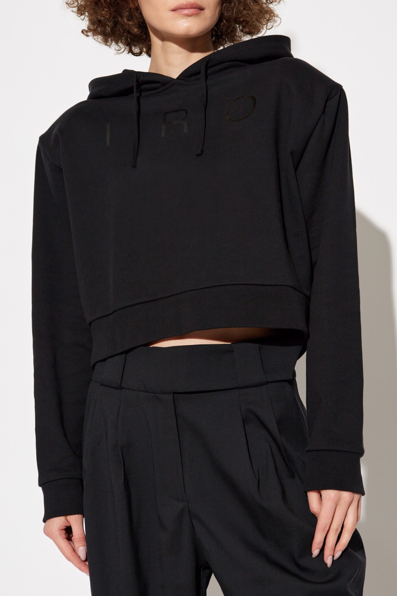 Iro Short Hooded Sweater In Black