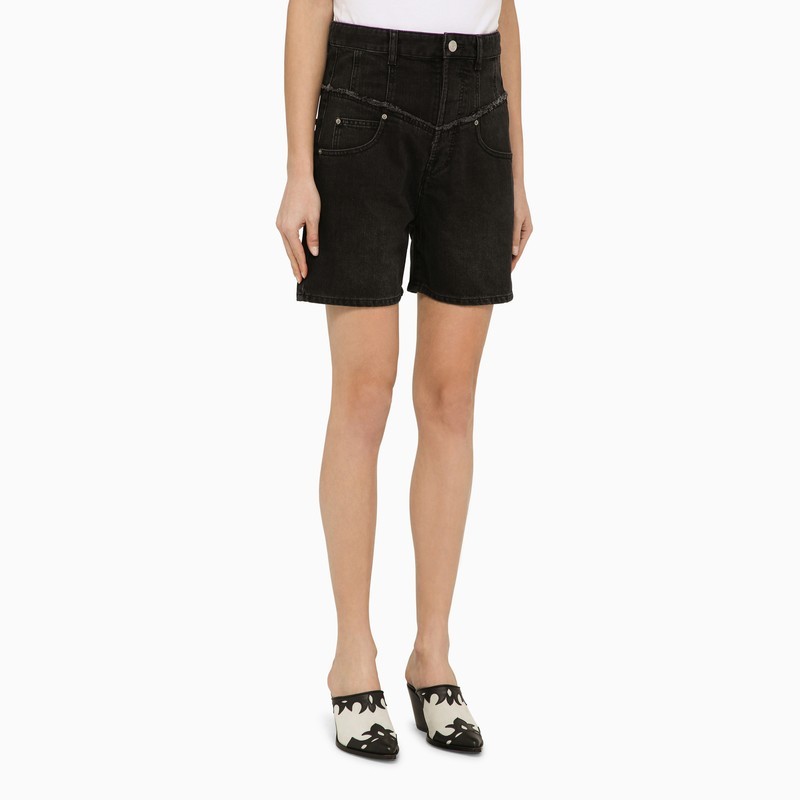 Shop Isabel Marant Belt Ring Shorts In Black