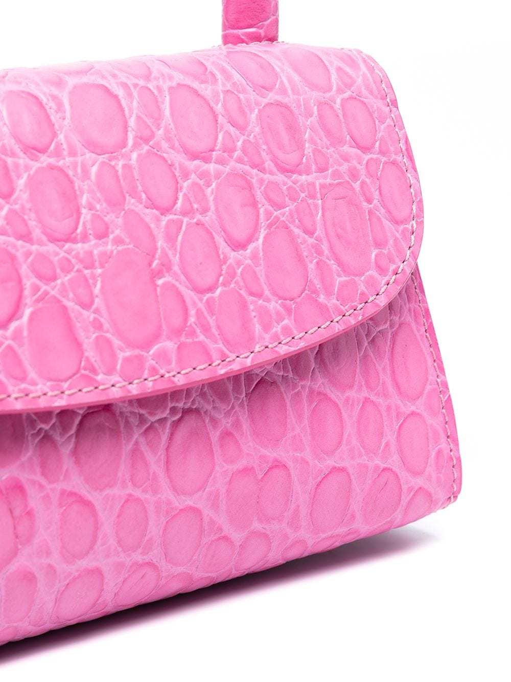 By Far Imitation Crocodile Embossed Mini Handbag In Pink