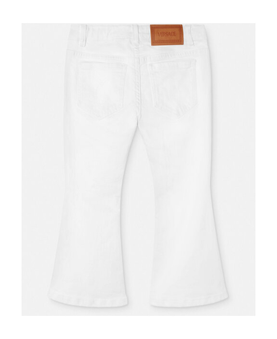 Versace Logo-patch Flared Jeans In White