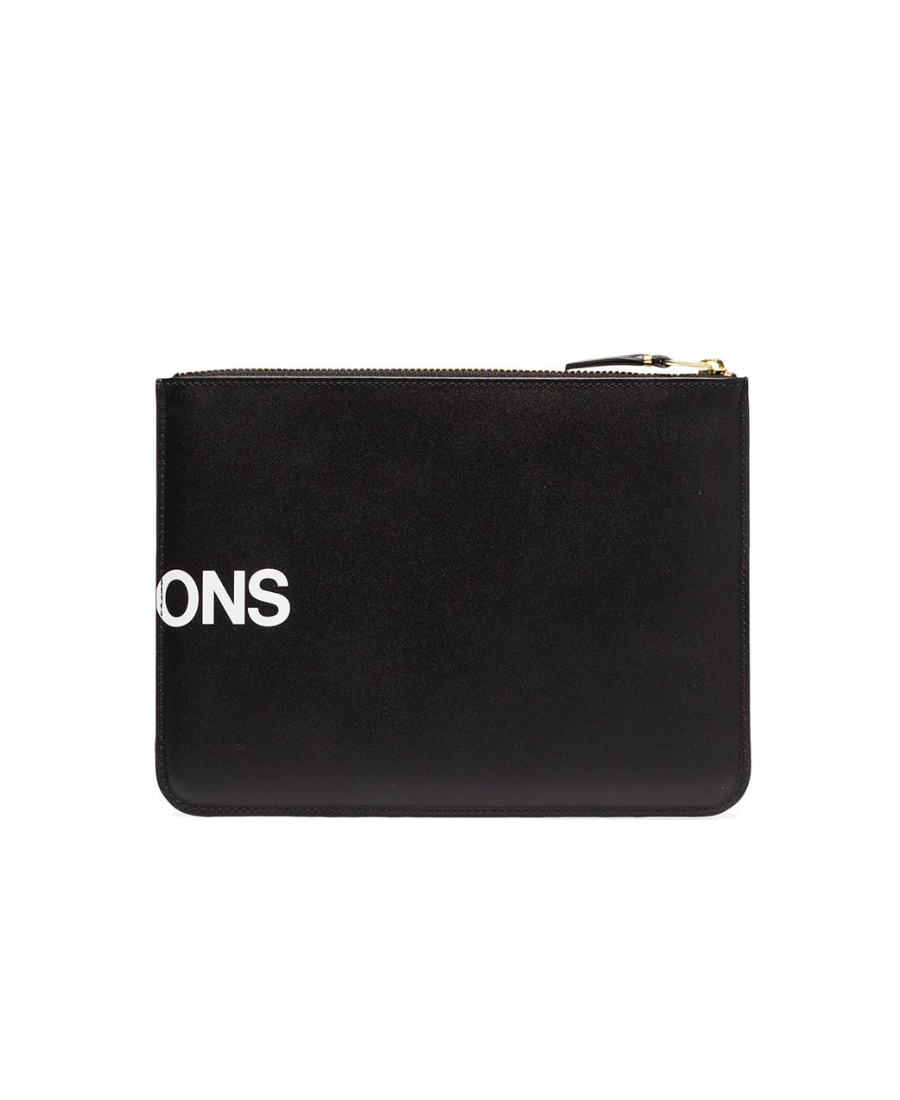 Comme Des Garçons Black Logo Printed Clutch
