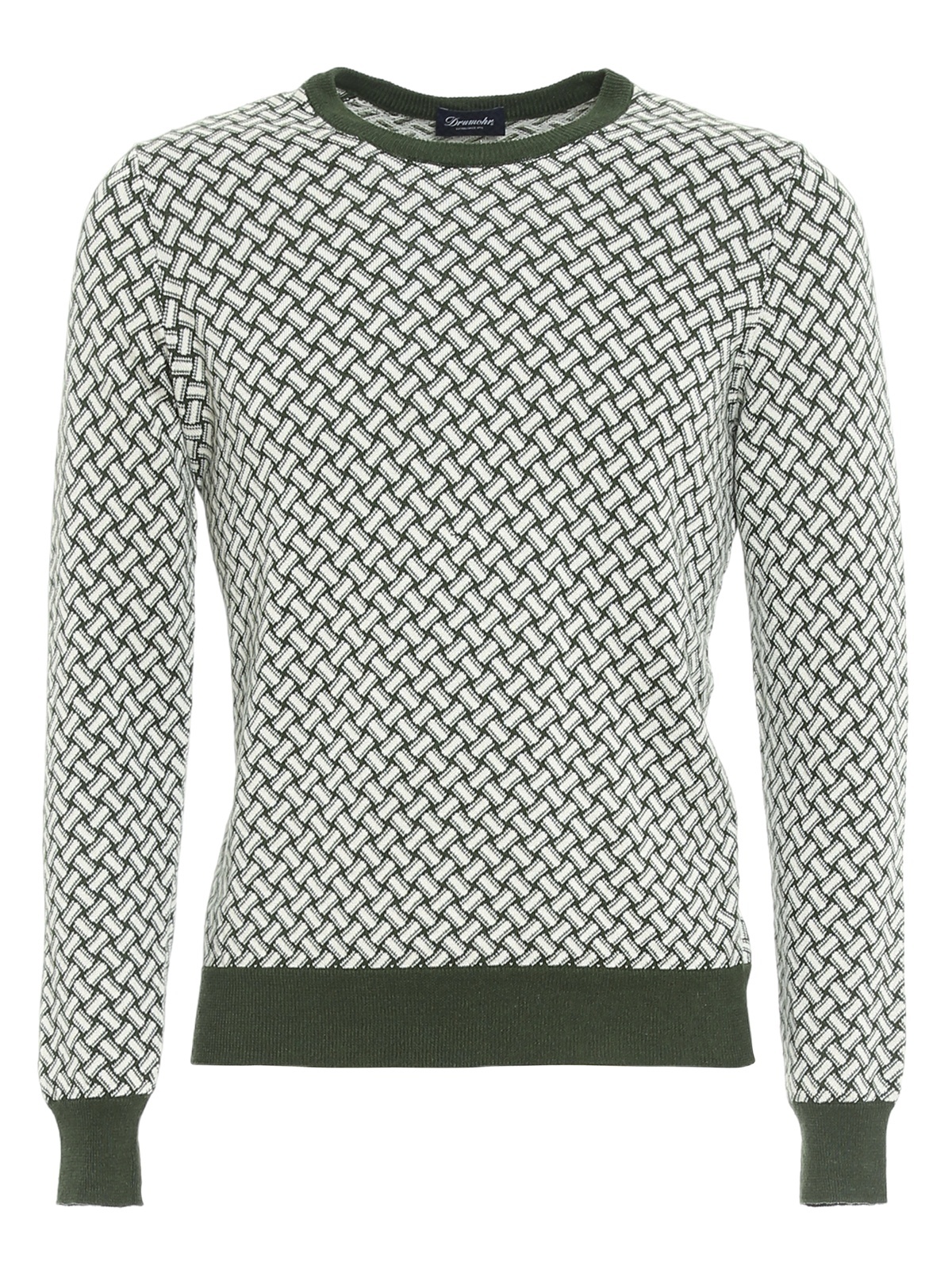 Drumohr Biscuit Pattern Crewneck Jumper In Gray