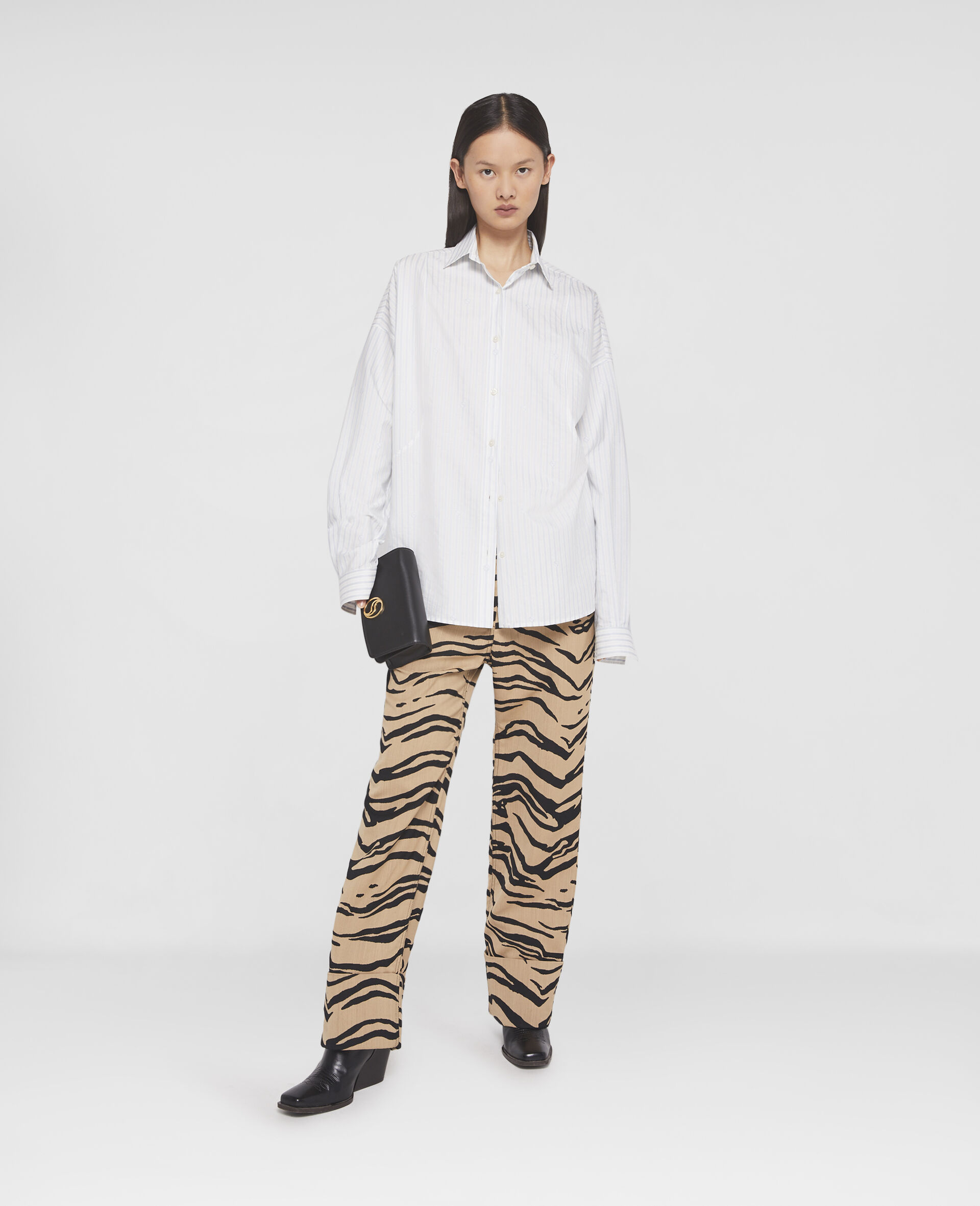 Stella Mccartney S-wave Striped Jacquard Shirt In White