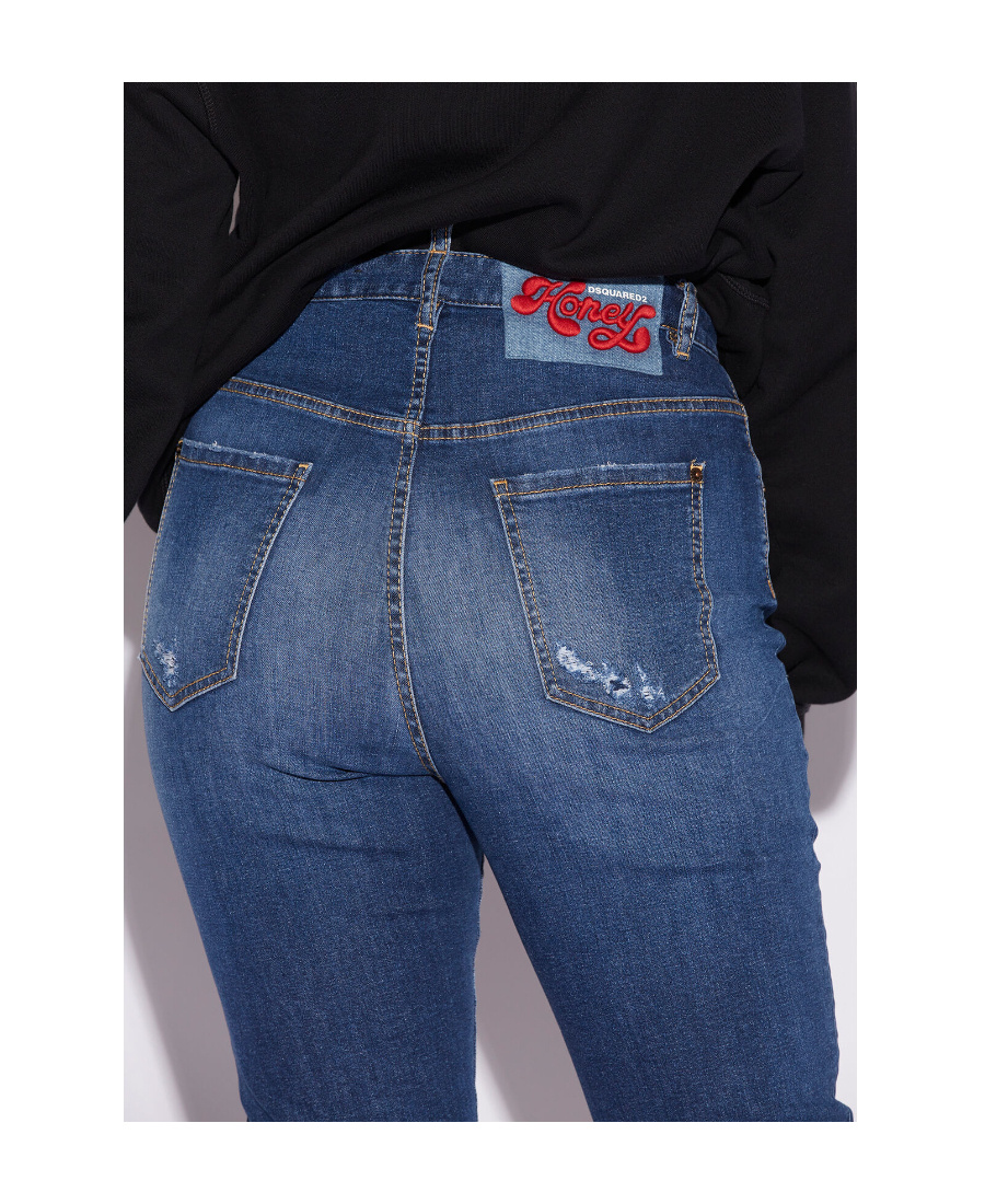 Dsquared2 Cropped Skinny Jeans In Blue