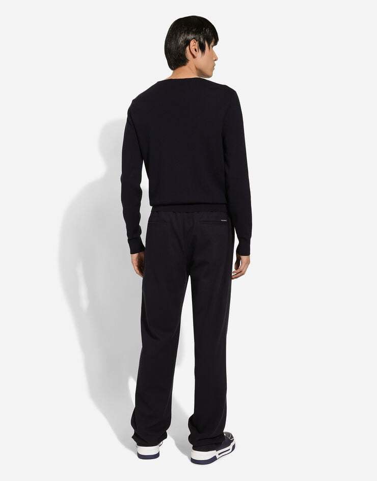 Dolce & Gabbana Logo-embroidered Virgin Wool Jumper In Black
