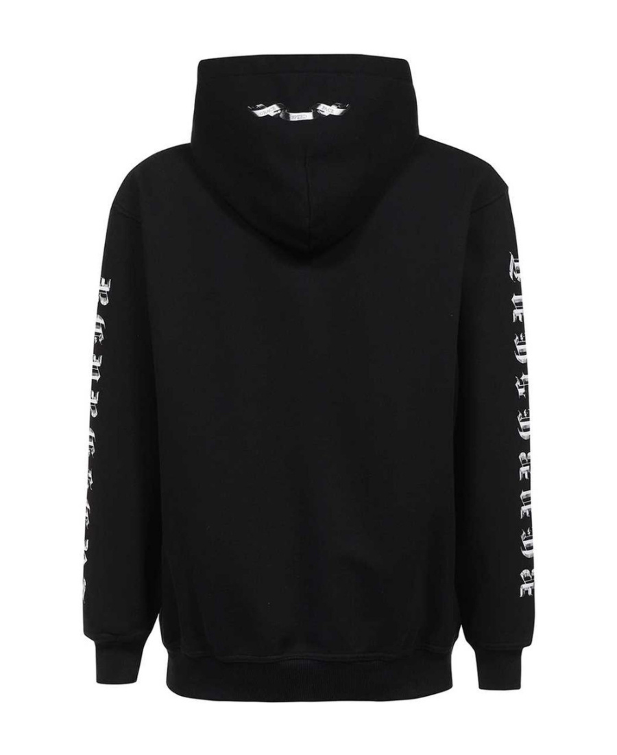 Represent Bull Terrier Printed Hooded Sweater In Black