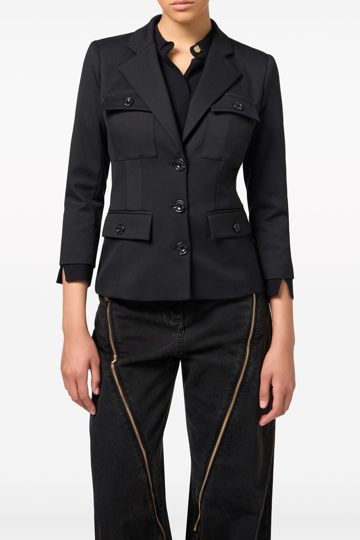 Elisabetta Franchi Tailored Fit Single-breasted Blazer In Black
