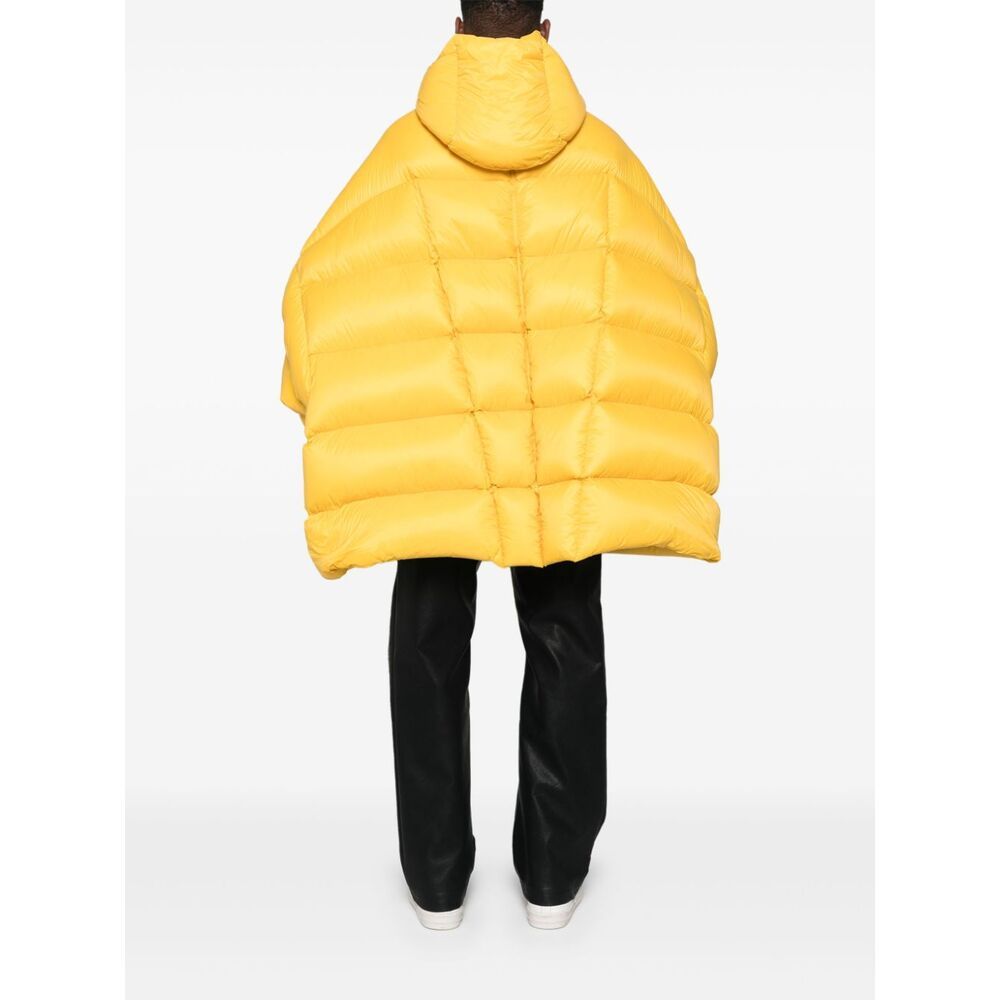 Rick Owens Peter Puffer Coat In Yellow