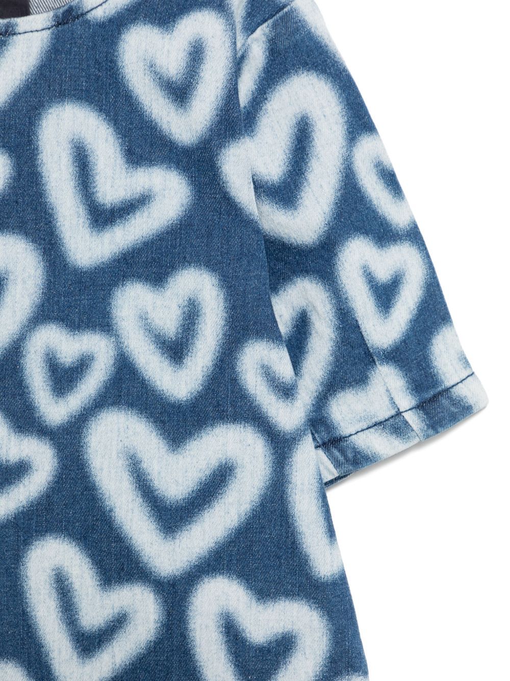 Stella Mccartney Kids Heart-printed Crewneck Dress In Blue