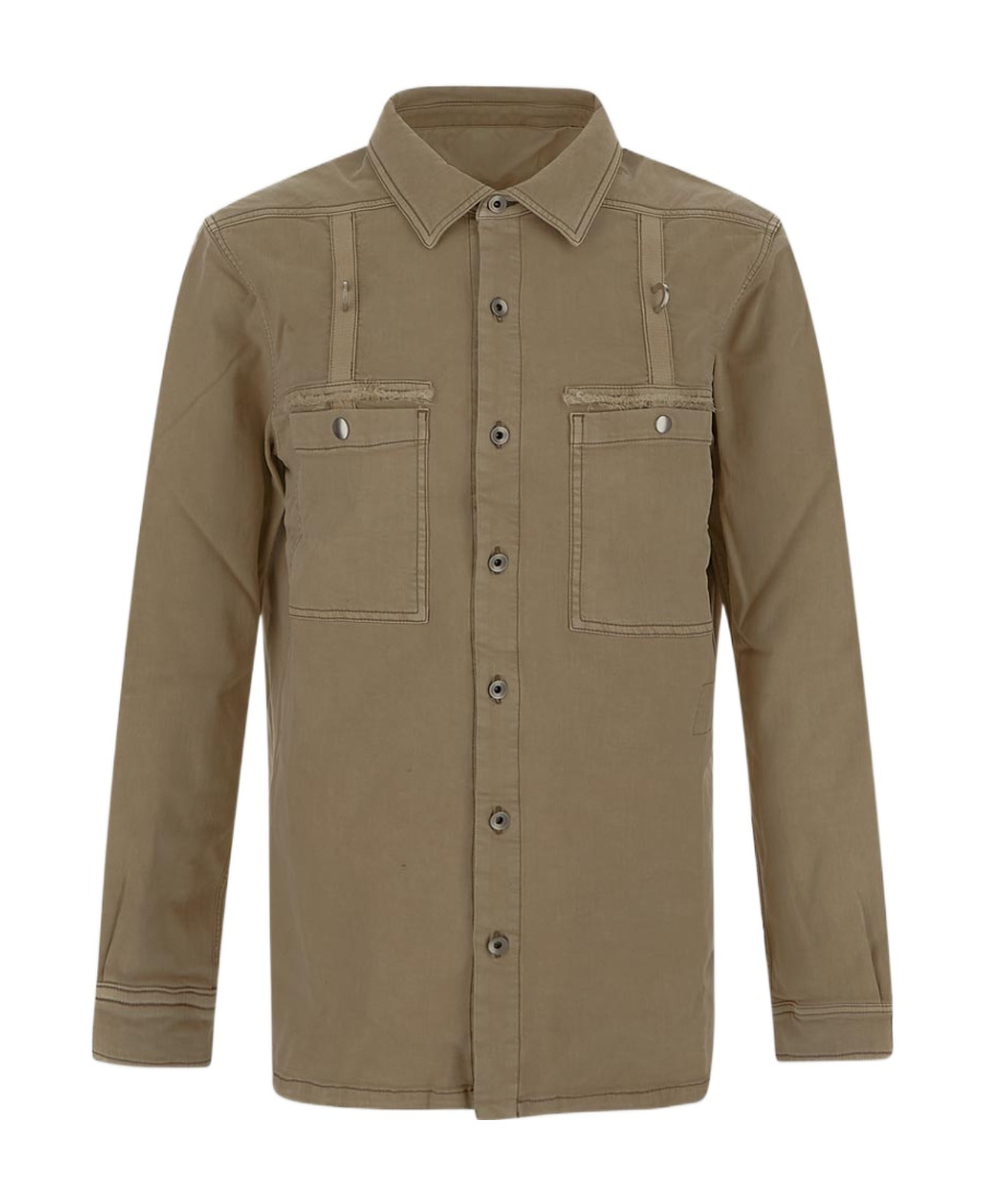 Rick Owens Drkshdw Long-sleeve Shirt Jacket In Brown